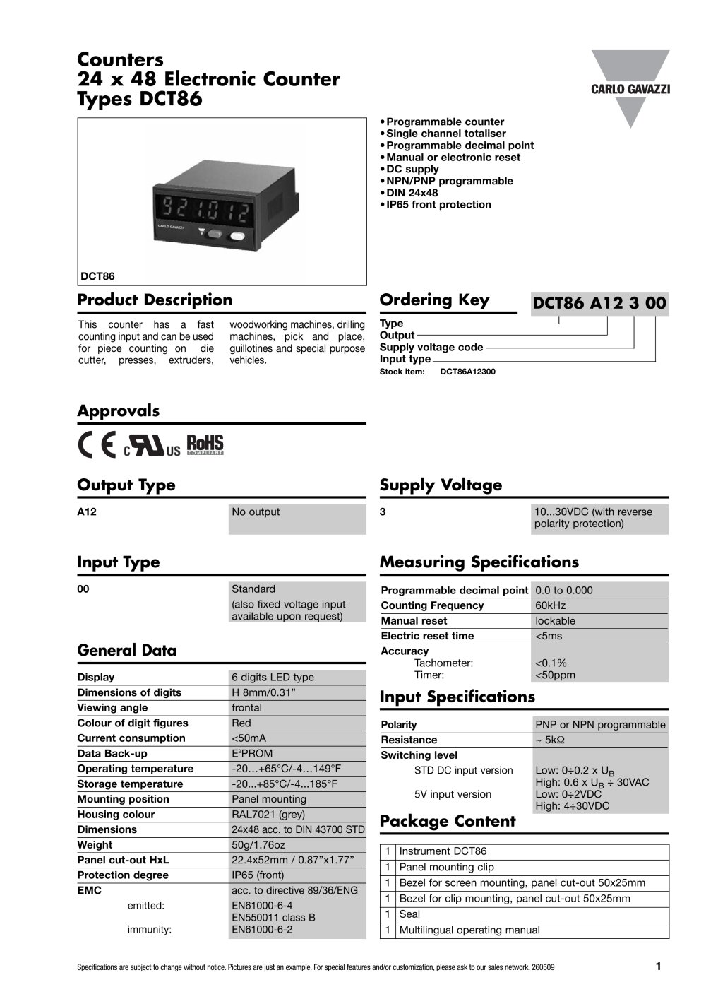 DCT86A12300 - CARLO GAVAZZI