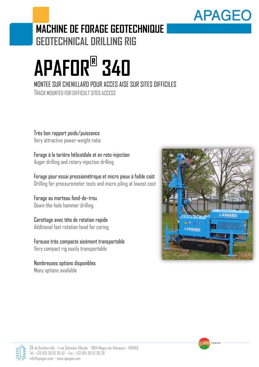APAFOR 340 - Geotechnical drilling rig - APAGEO