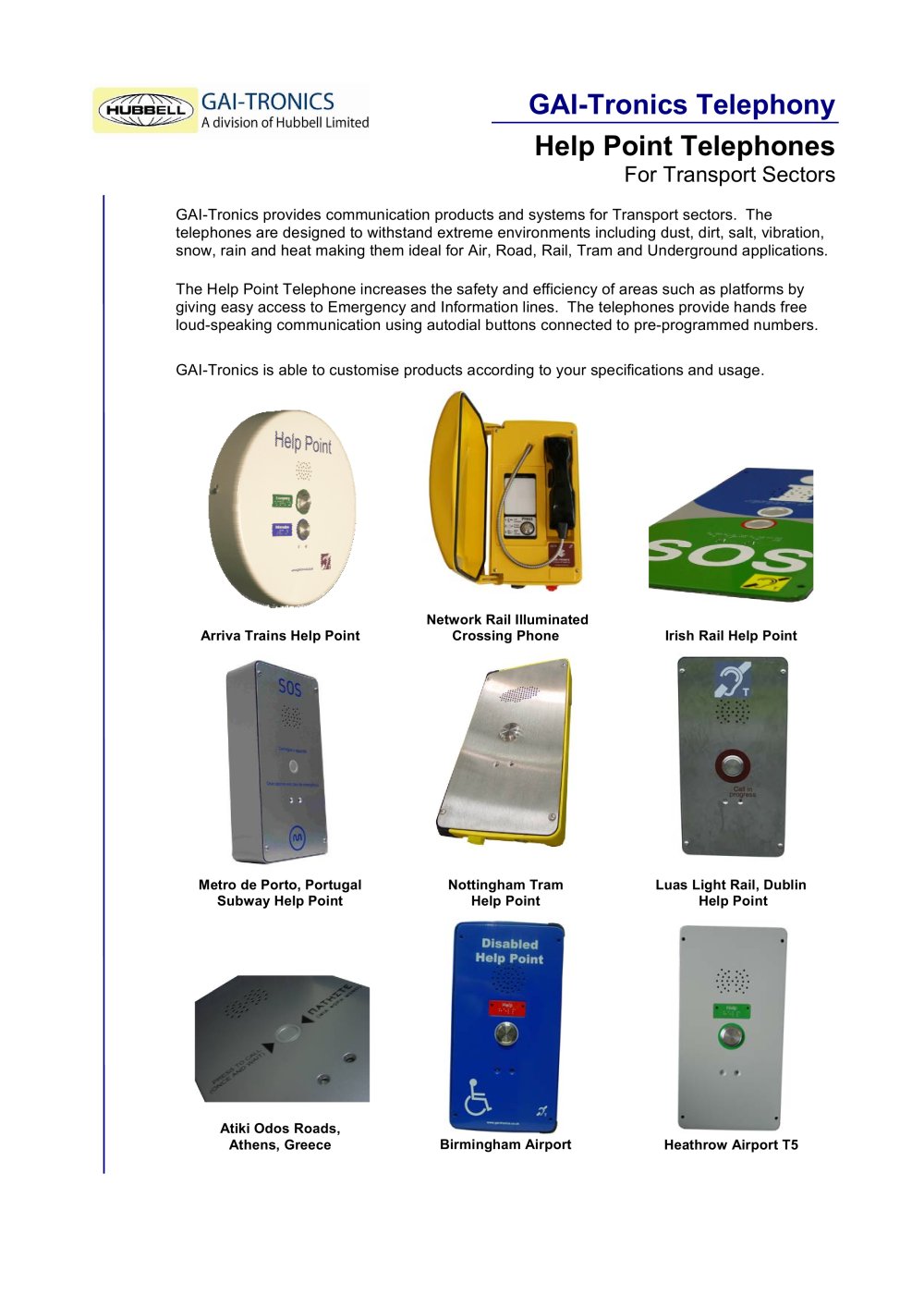Help Point: for Transport Sectors - GAI-Tronics