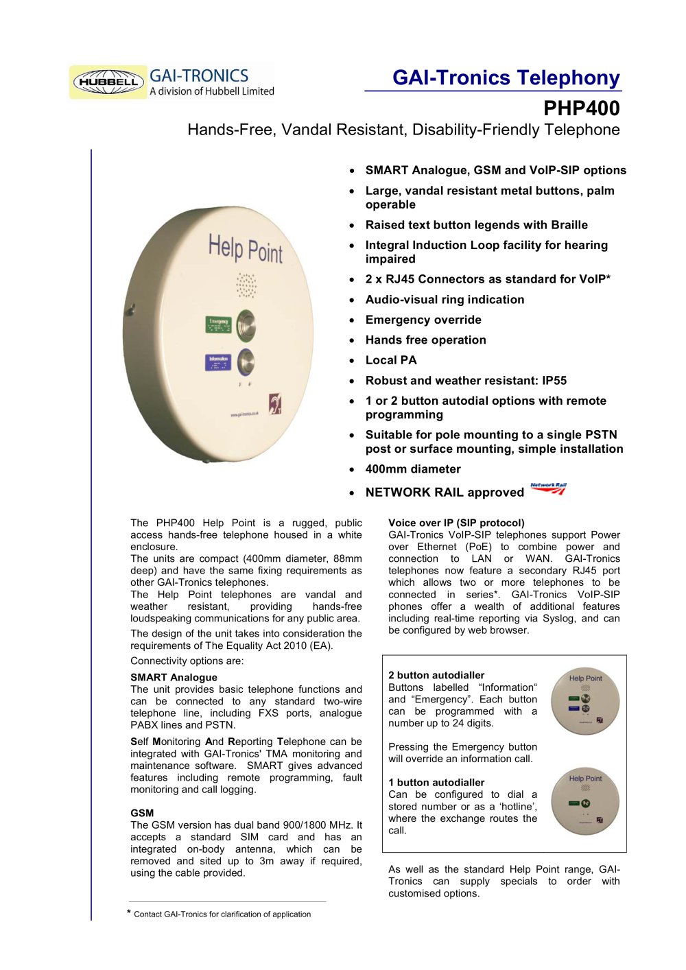 PHP400 Help Point - GAI-Tronics