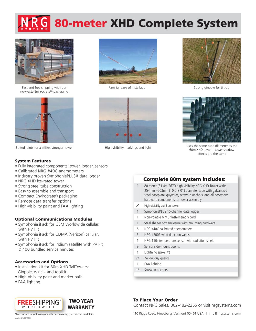 80-meter XHD Complete System - NRG Systems