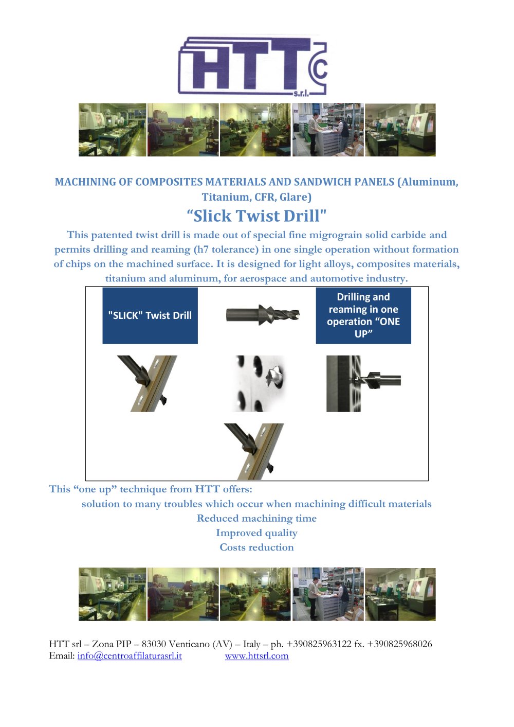 "Slick" drill for composite materials - HTT