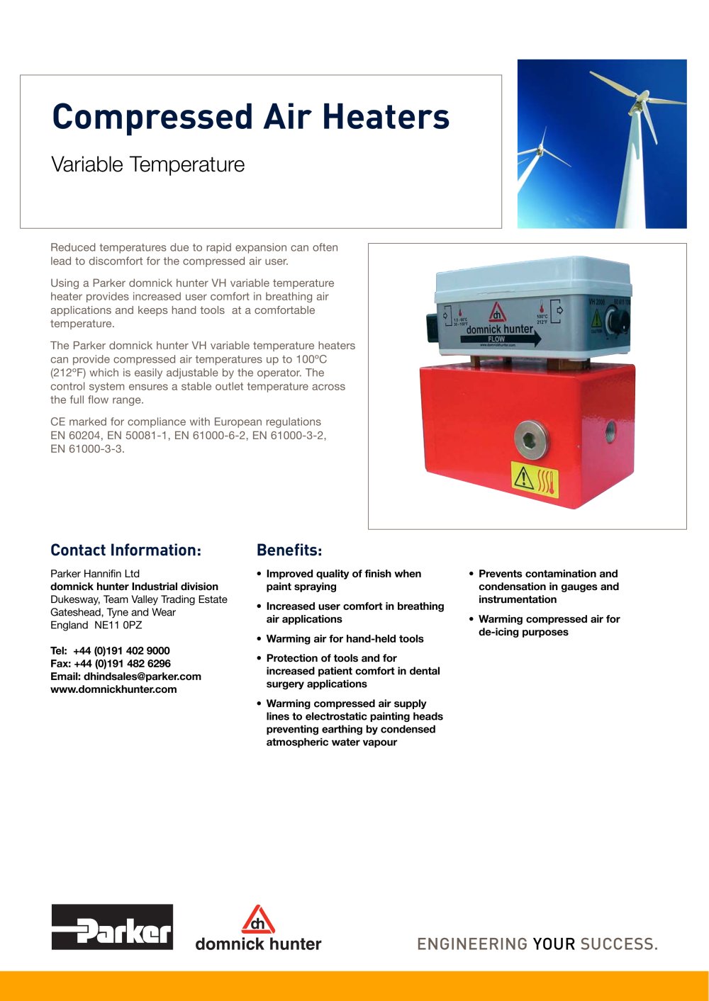 Compressed Air Heaters - Parker domnick hunter