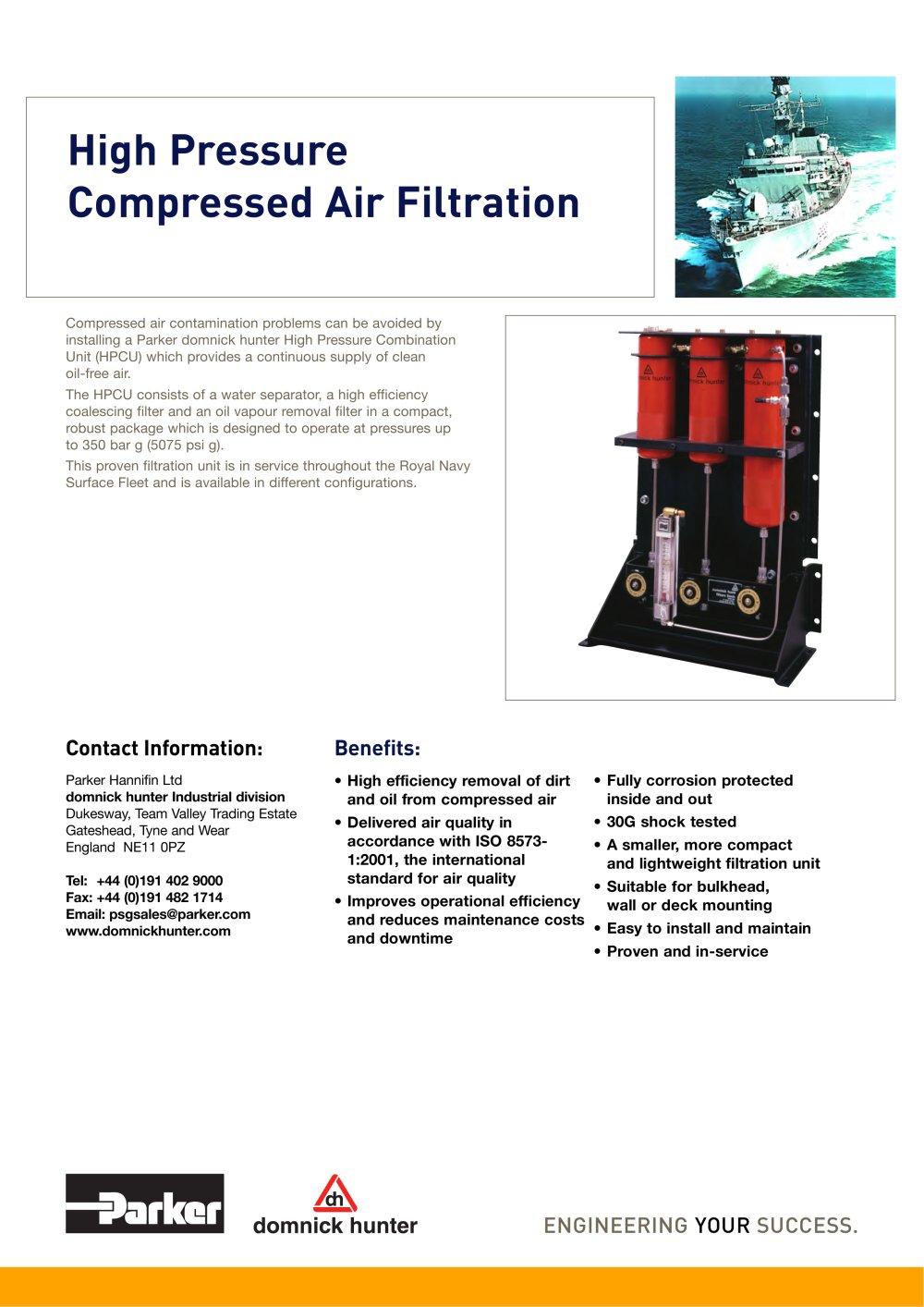High Pressure Compressed Air Filtration - Parker domnick hunter