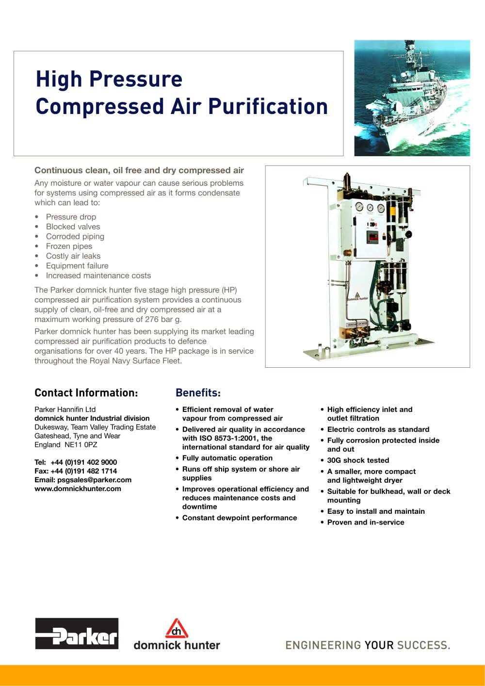 High Pressure Compressed Air Purification - Parker domnick hunter