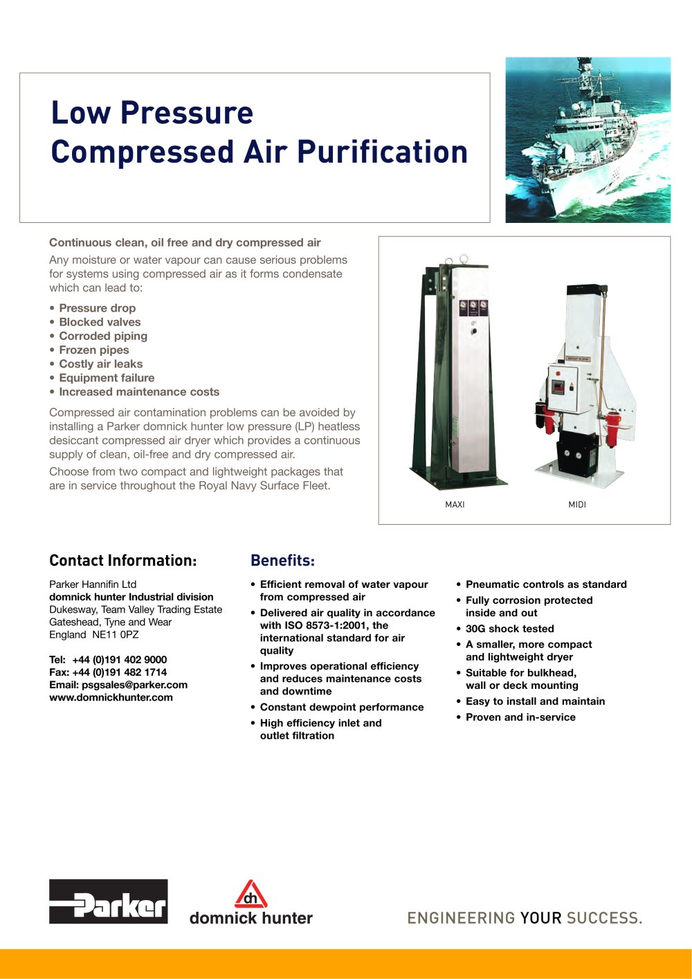 Low Pressure Compressed Air Purification - Parker domnick hunter