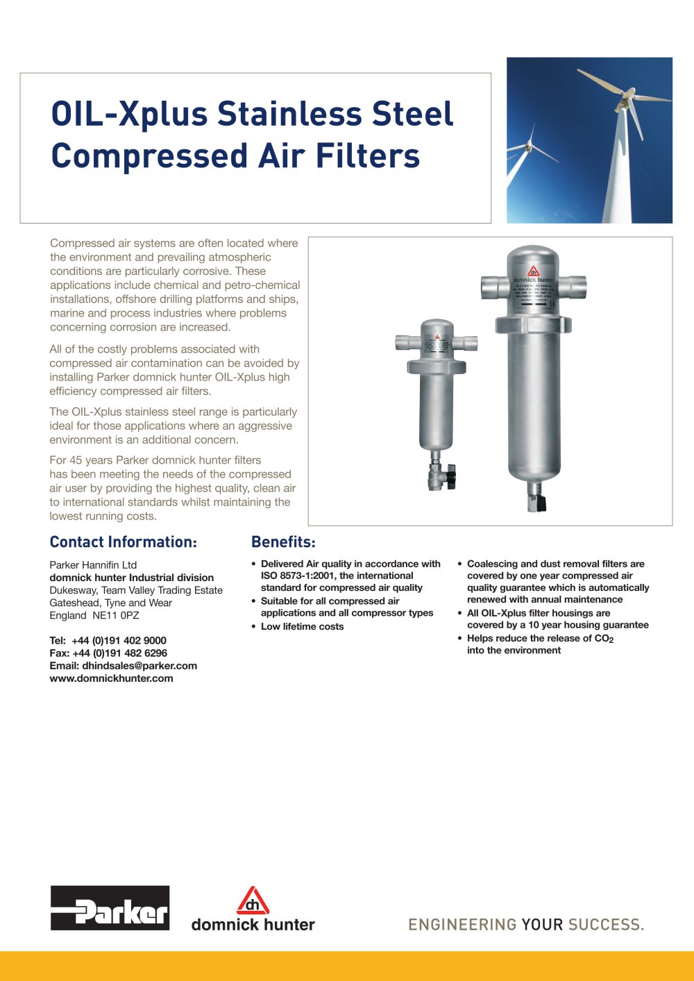 OIL-Xplus Stainless Steel Compressed Air Filters - Parker domnick hunter