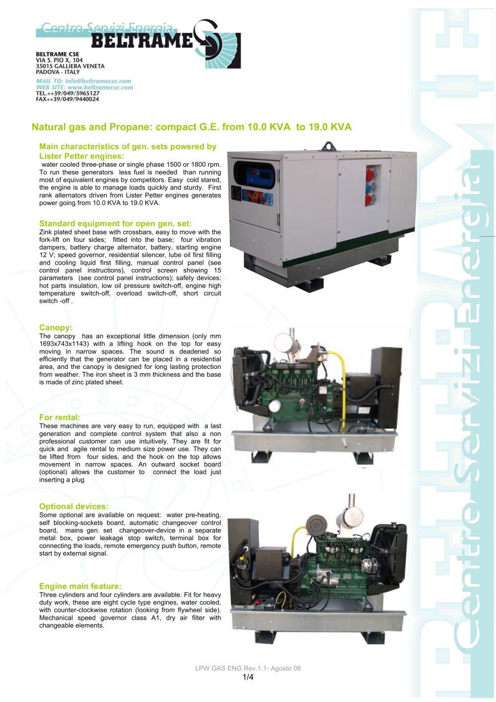 ALTERNATORI DG182 Alternatore 2P pot.da 30 a 37,5 KVA - BELTRAME CSE