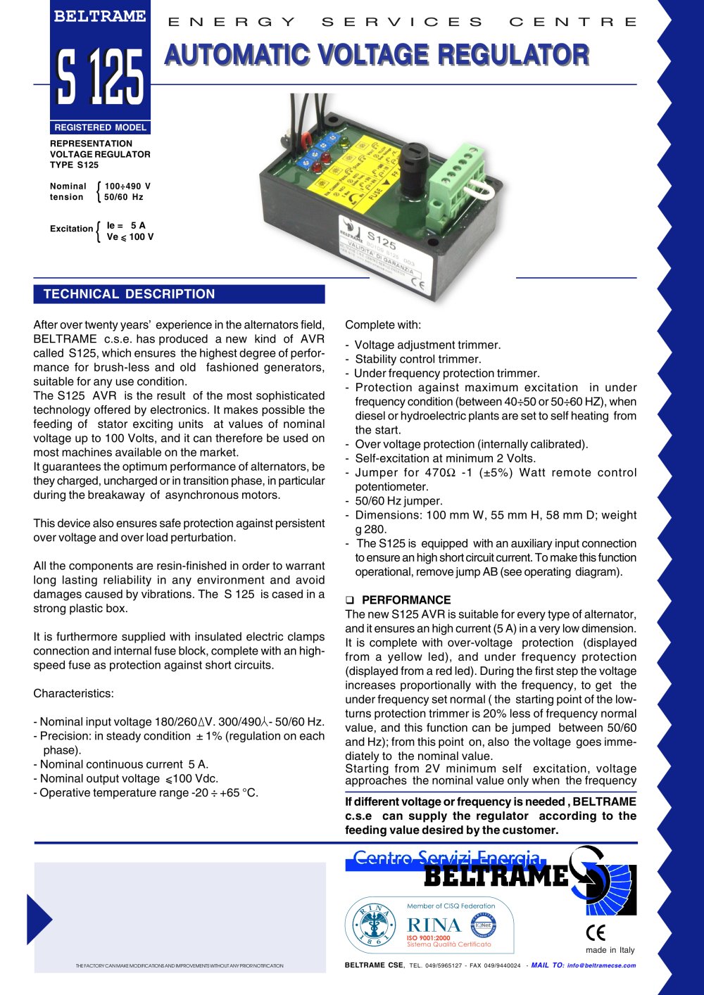 AVR S125 - BELTRAME CSE