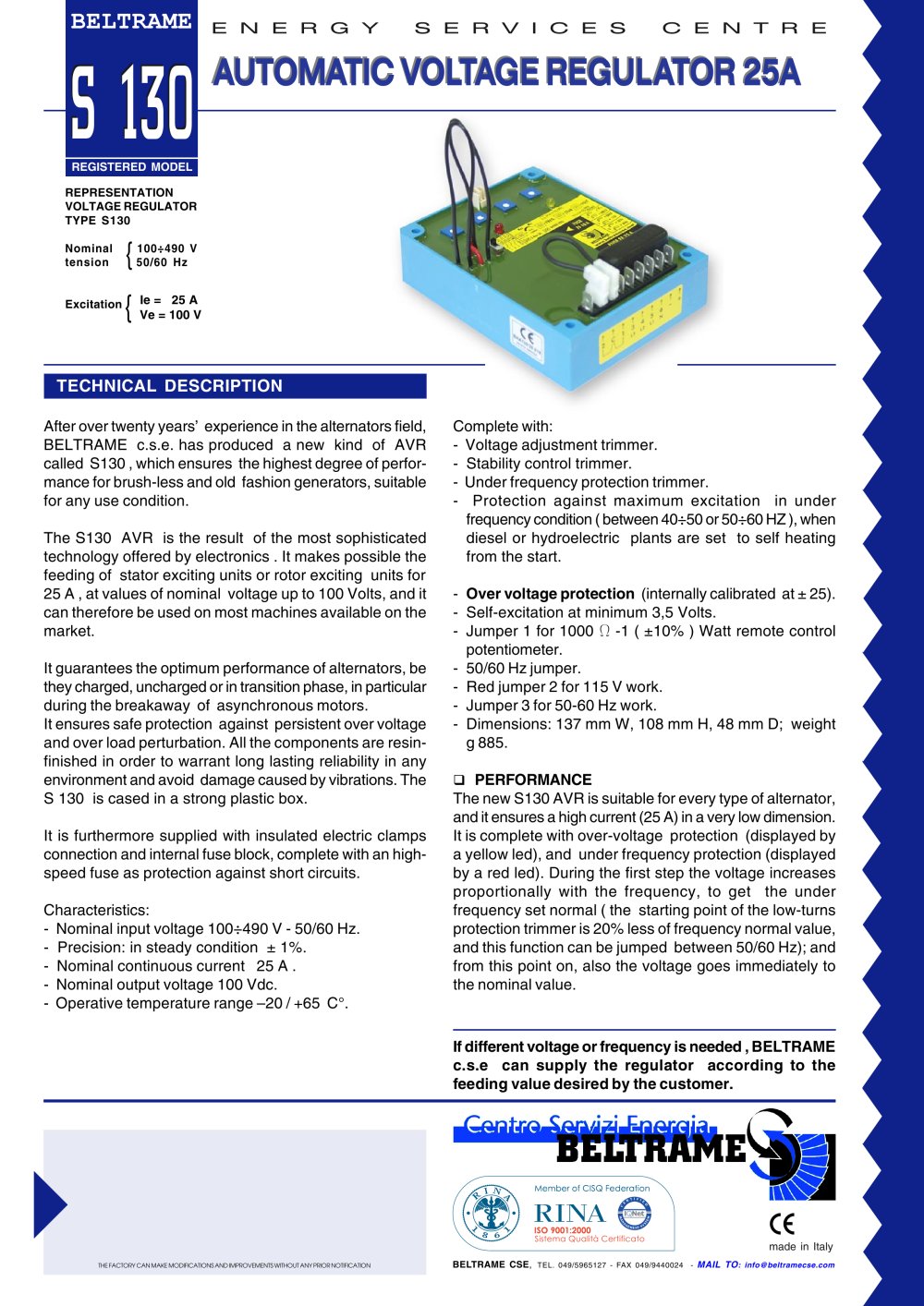 AVR S130-25A - BELTRAME CSE