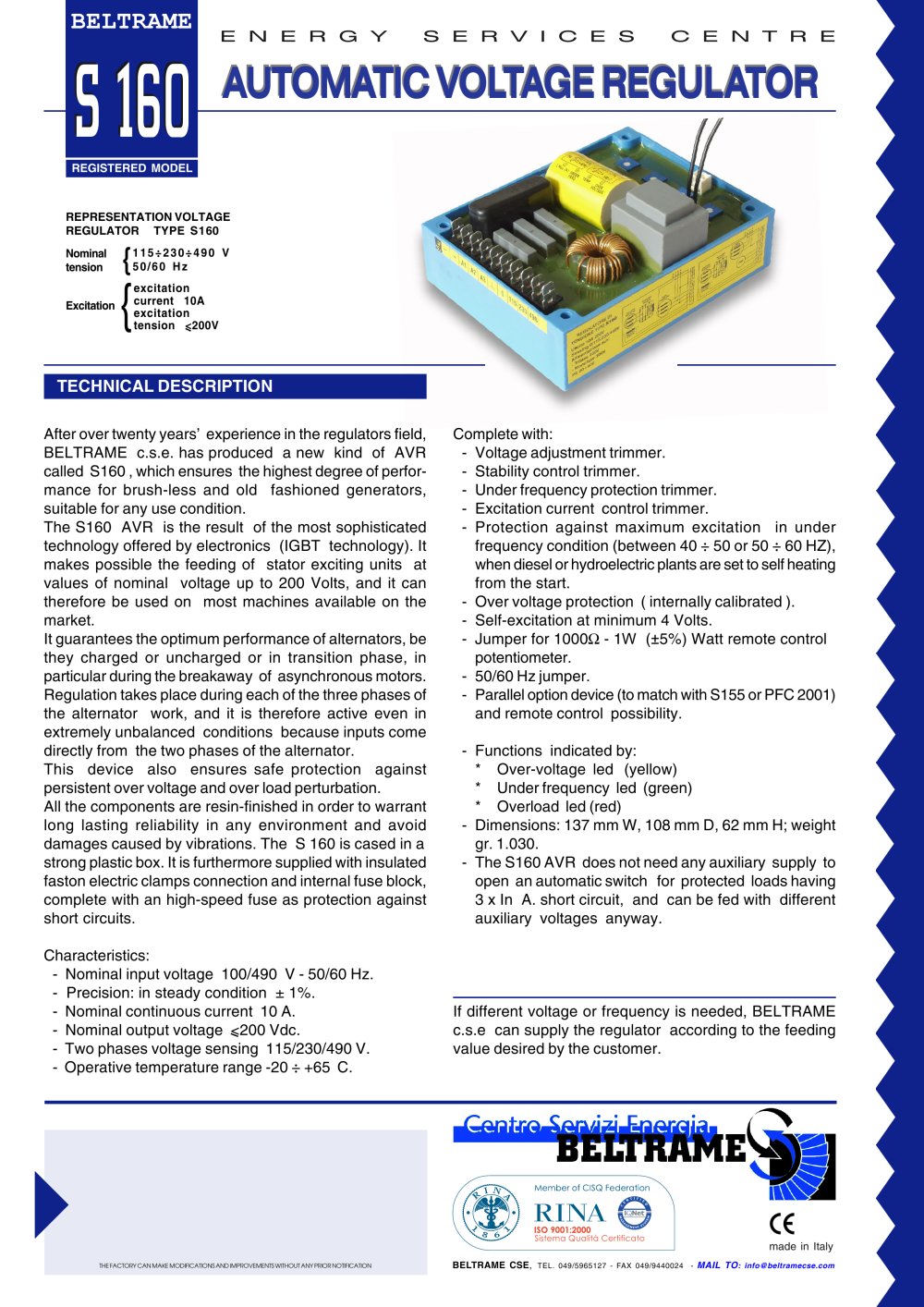 AVR S160 - BELTRAME CSE