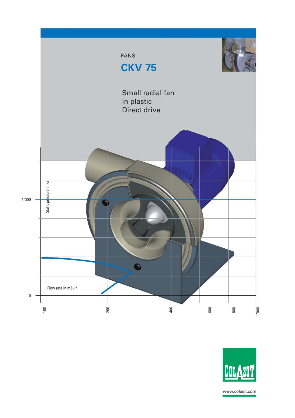 Small radial fan CKV 75 - COLASIT AG, Spiez - Switzerland