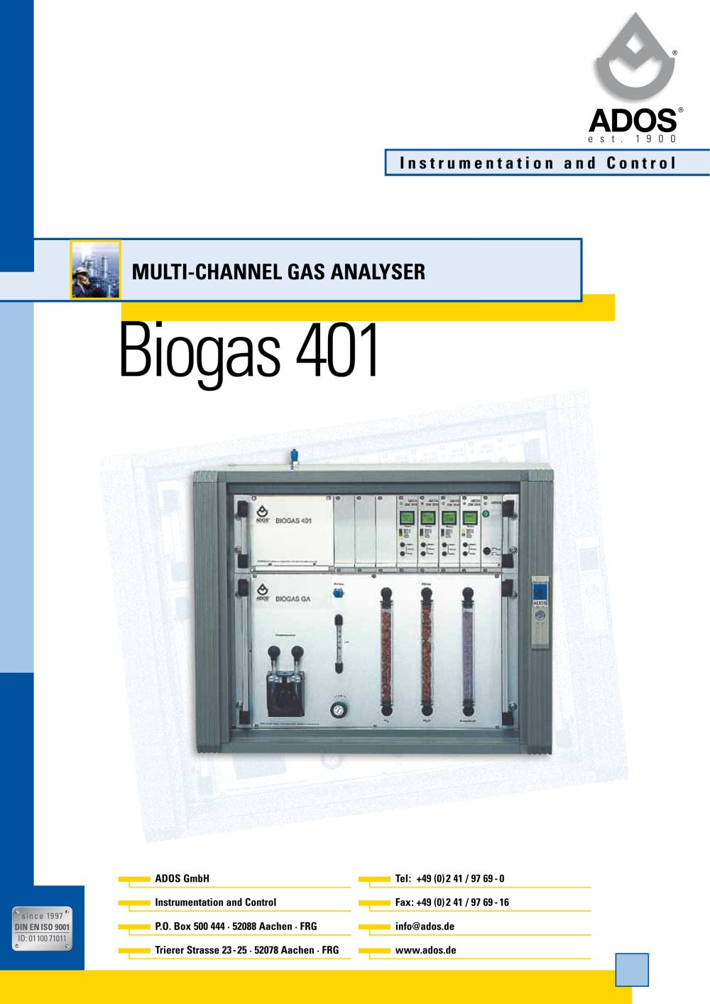 Biogas 401 - ADOS GmbH, Mess- und Regeltechnik