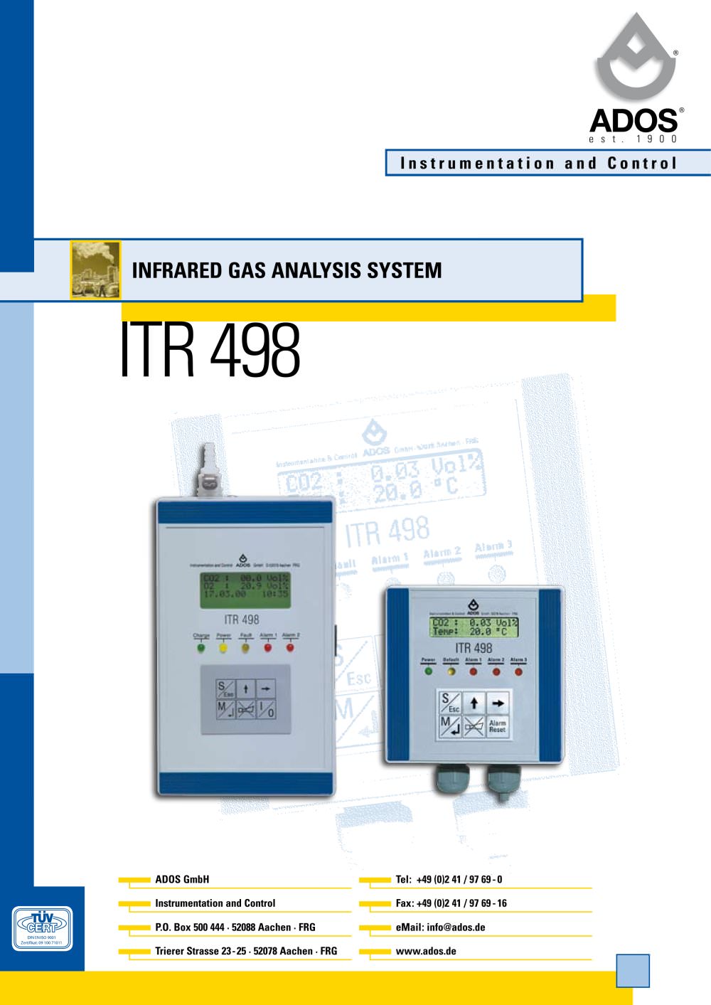 ITR 498 | Infrared Gas - ADOS GmbH, Mess- und Regeltechnik