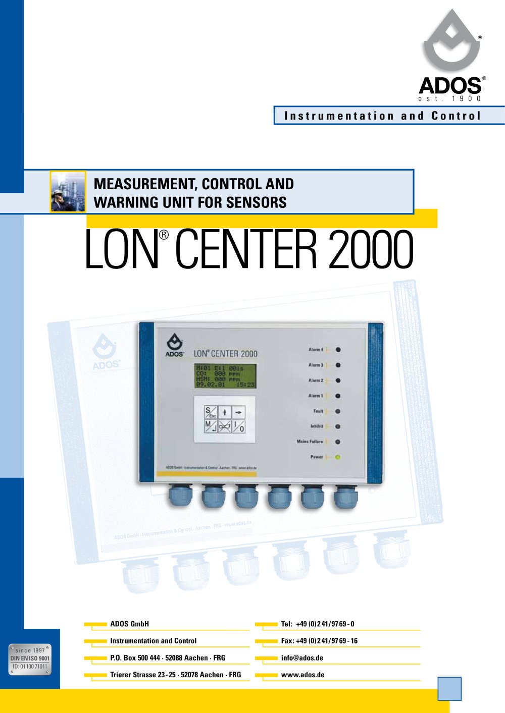 LON&reg;Center 2000 - ADOS GmbH, Mess- und Regeltechnik