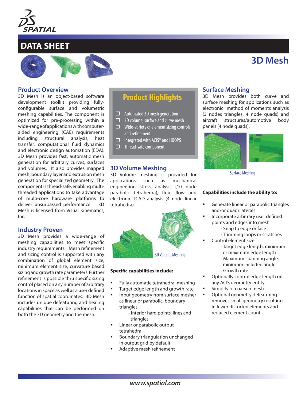 3D Mesh Datasheet - SPATIAL
