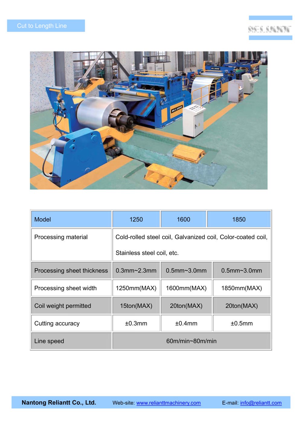 Cold Rolled Cut to Length Line - Nantong Reliantt Co., Ltd.