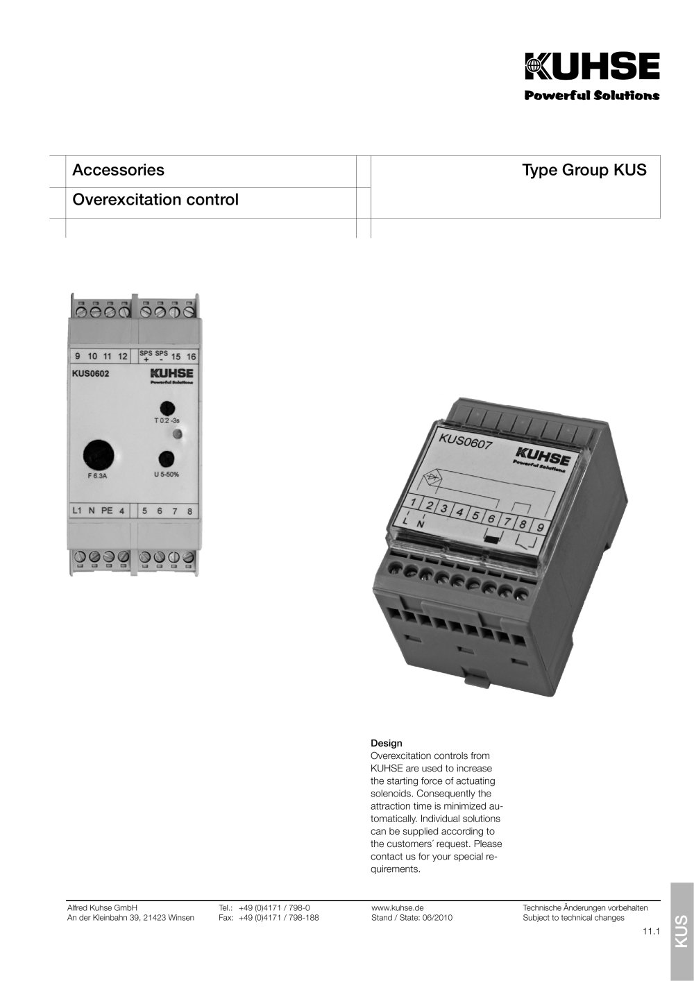 KUHSE Overexcitation controls - Alfred Kuhse