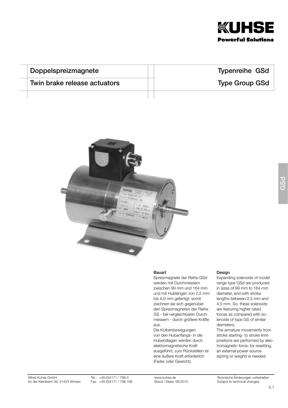 KUHSE Twin brake release actuators - Alfred Kuhse