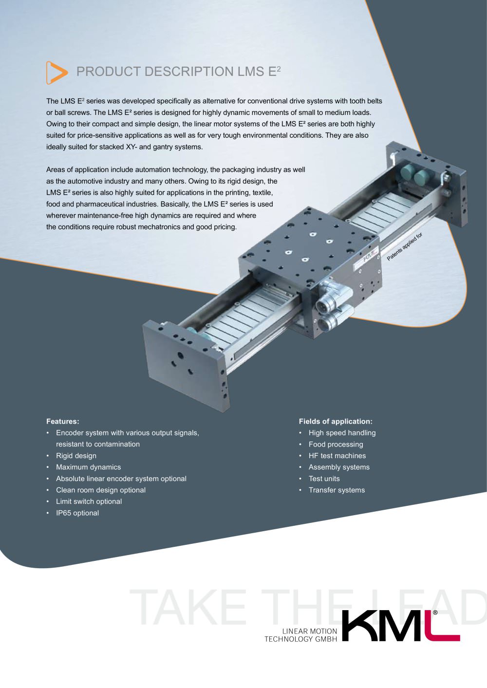 standard linear motor systems series lms e kml linear motion