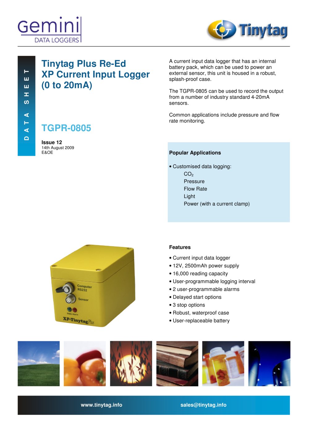 Current input data logger TGPR-0805 - Gemini Data Loggers (UK)