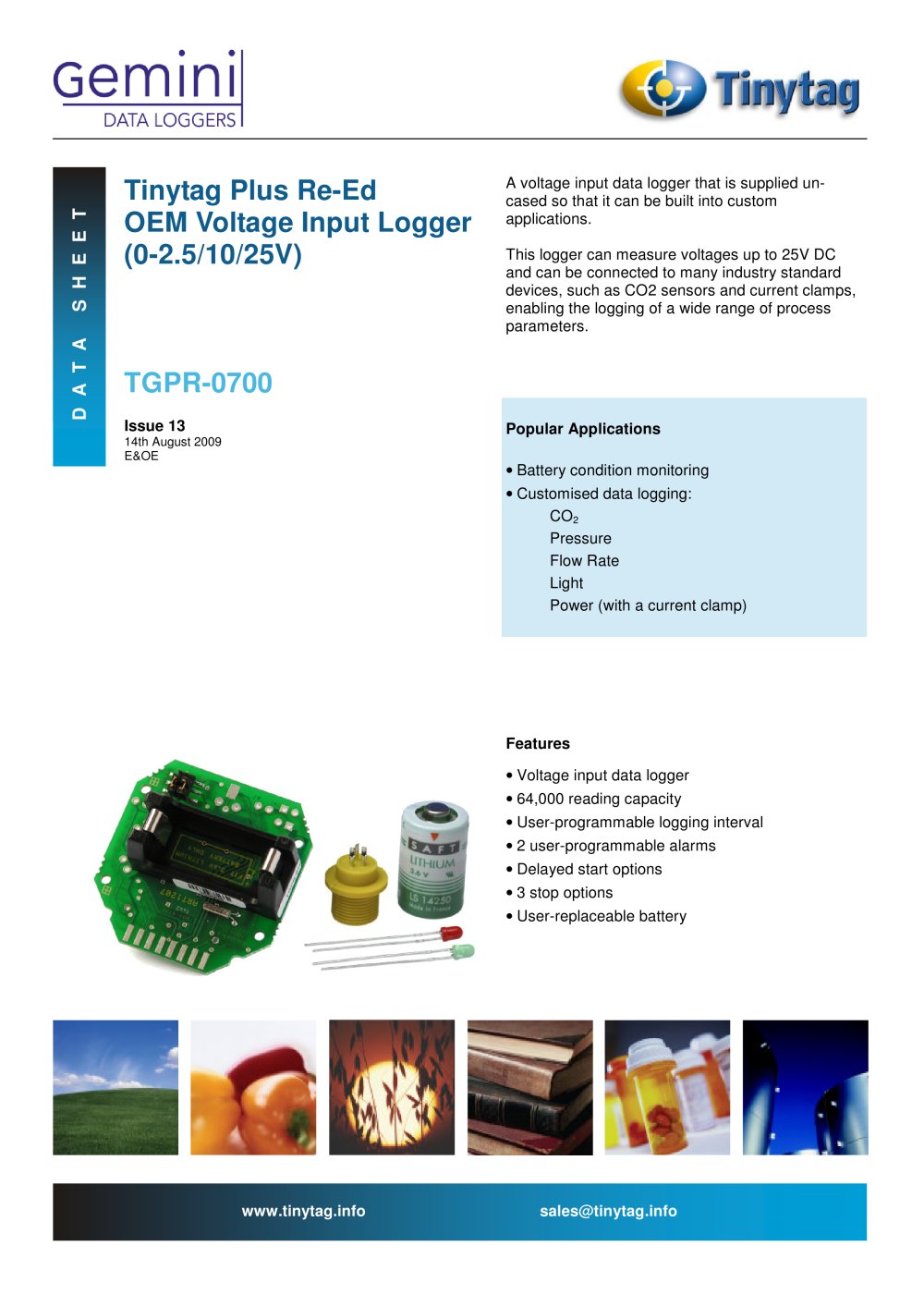 OEM voltage input data logger - Gemini Data Loggers (UK)