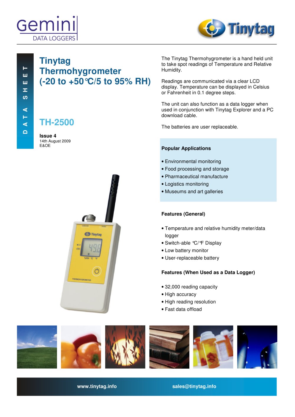 Thermohygrometer TH-2500 - Gemini Data Loggers (UK)