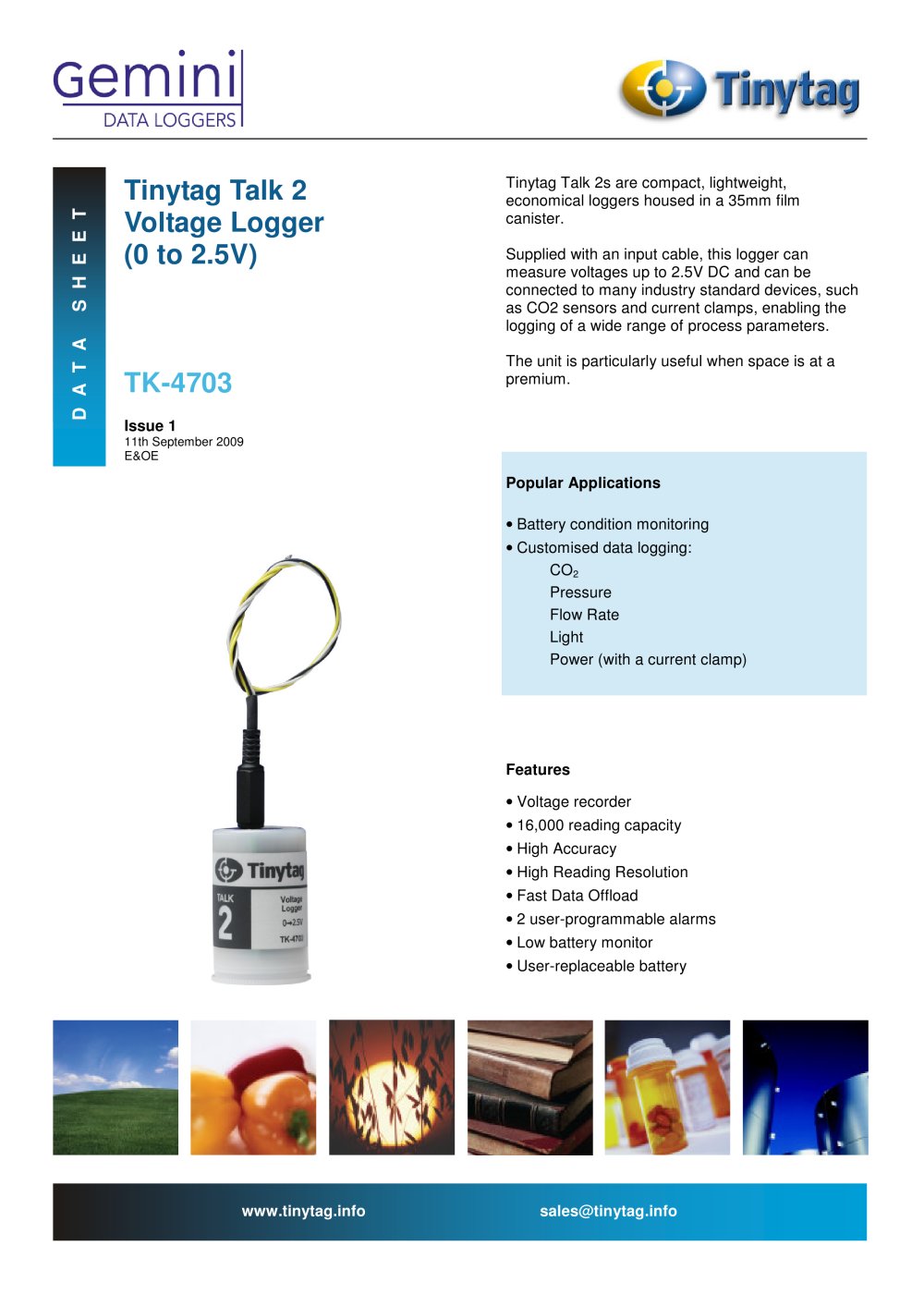 Voltage logger TK-4703 - Gemini Data Loggers (UK)