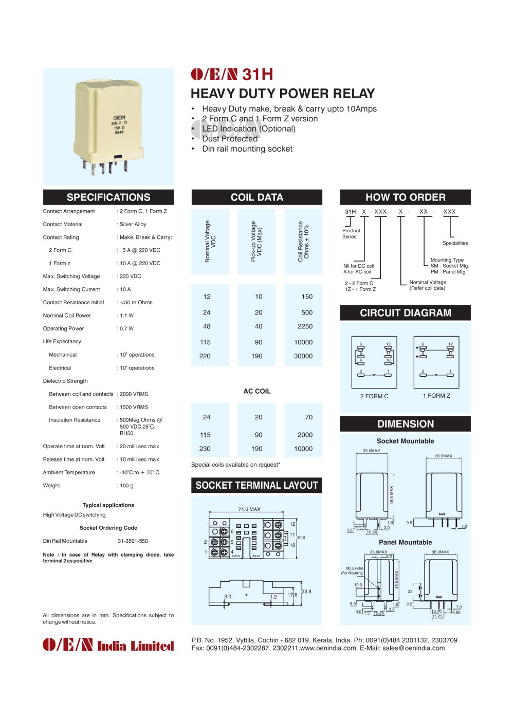 Series 31H - O/E/N India Ltd.