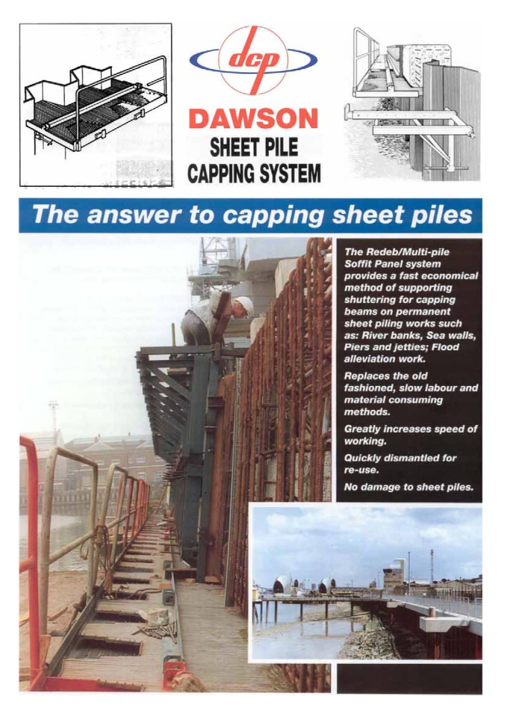 Sheet pile capping system - DAWSON CONSTRUCTION PLANT LIMITED