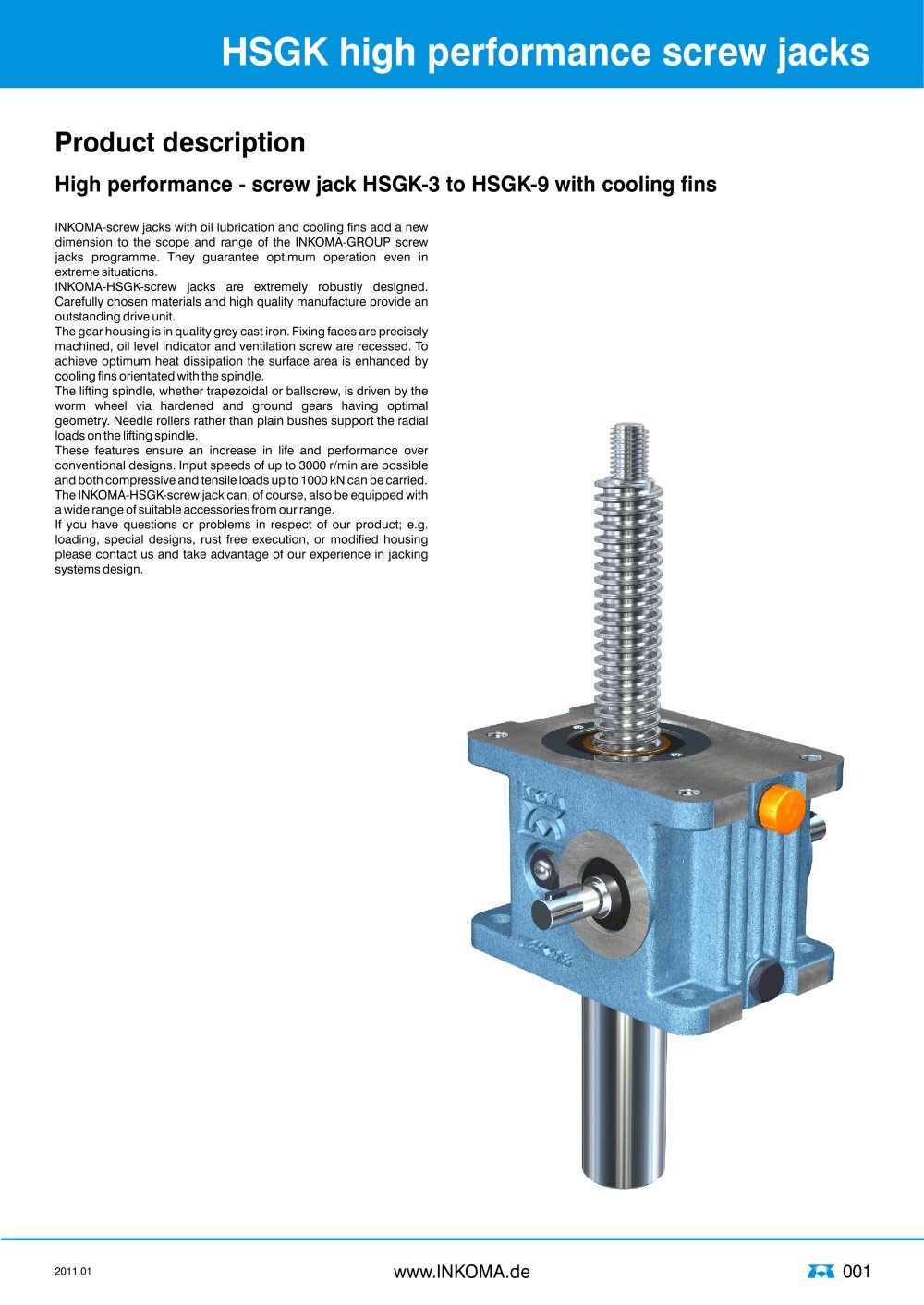 INKOMA - HSGK high performance screw jacks - INKOMA, ALBERT
