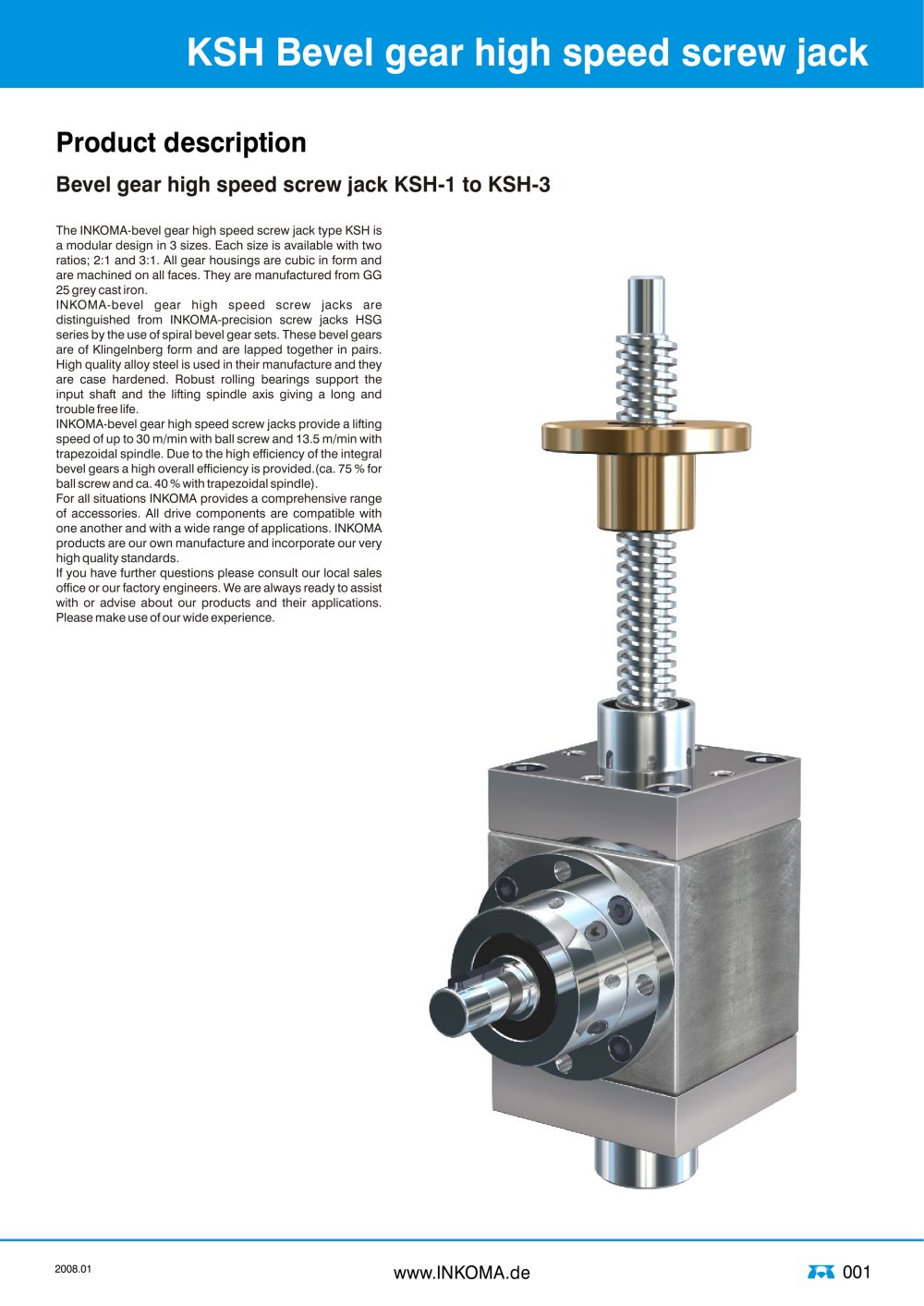 INKOMA - KSH bevel gear high speed screw jack - INKOMA, ALBERT
