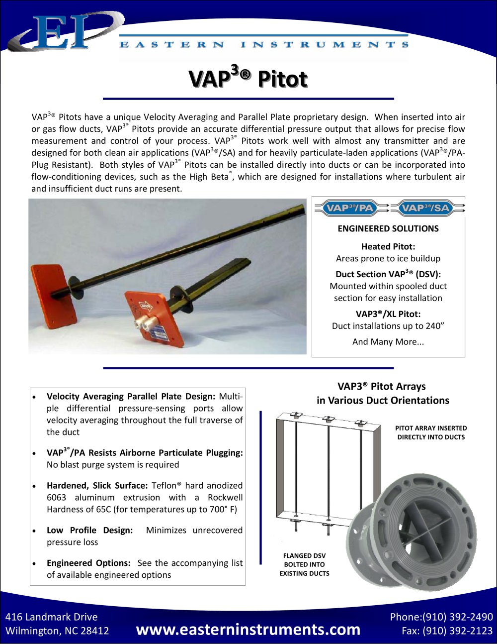 vap insertion probe air flow measurement cut sheet eastern cut sheet