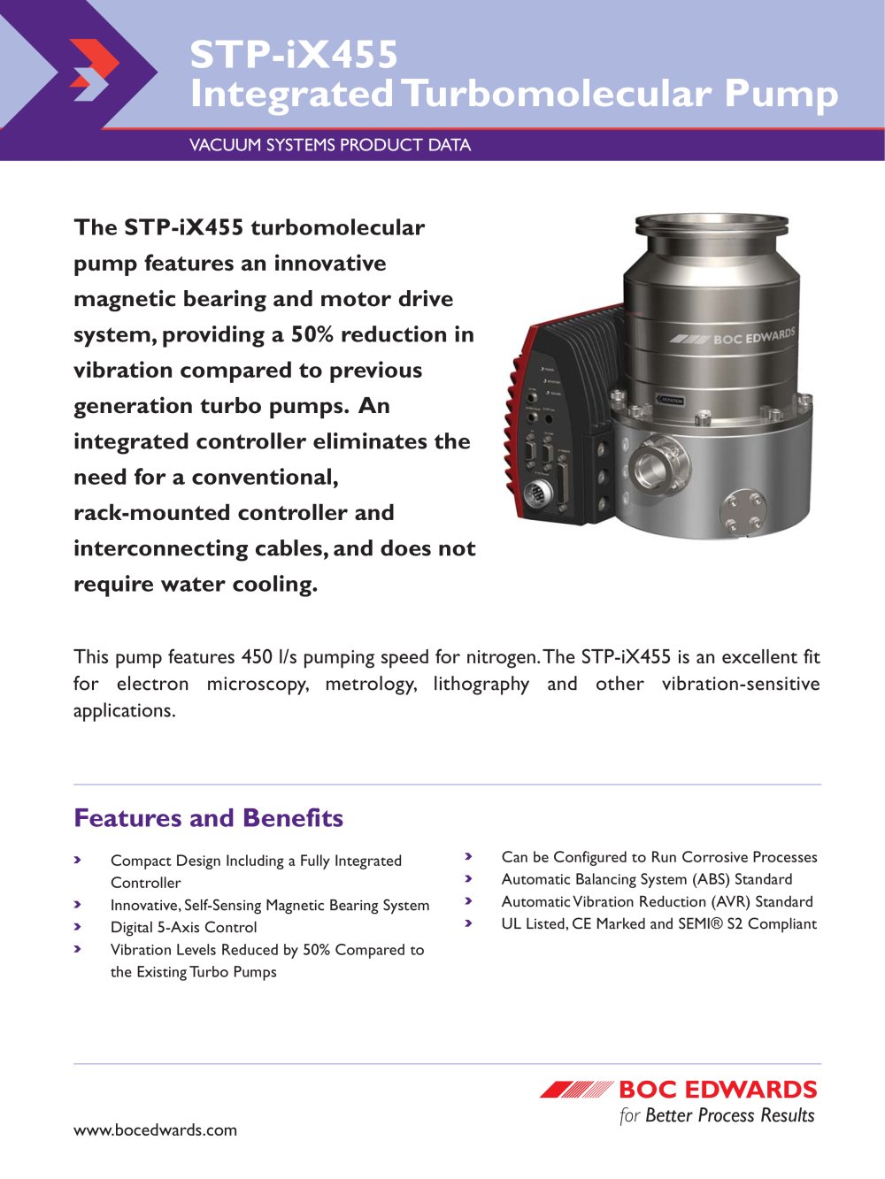 STP-iX455 Turbomolecular vacuum pump datasheet - EDWARDS