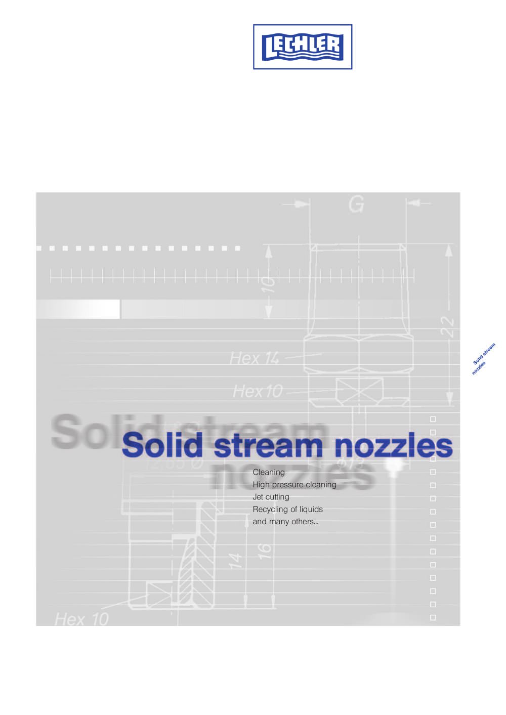 Solid stream nozzles / High pressure solid stream nozzles - Lechler
