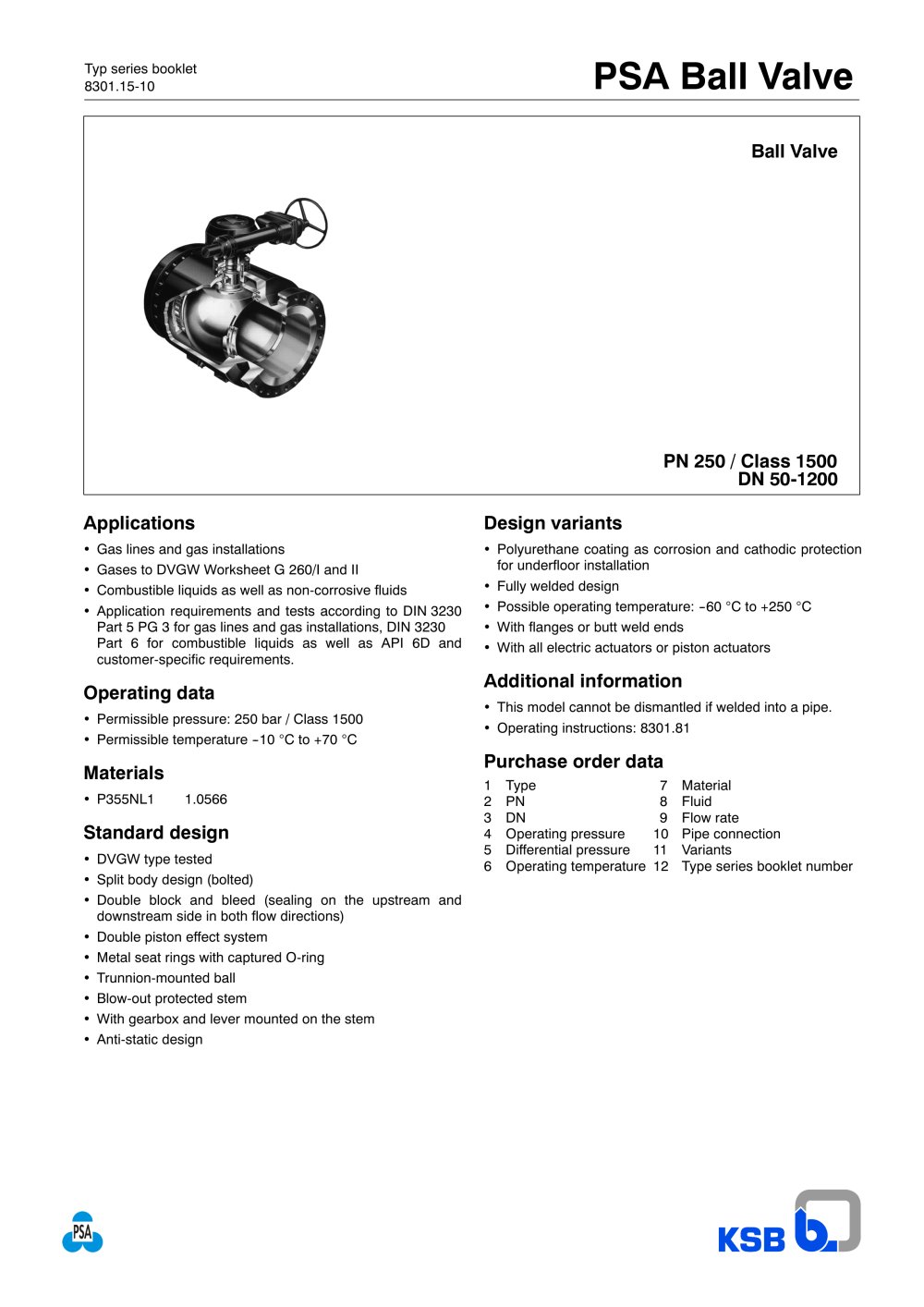 Ball Valve KHG PN 250 - KSB