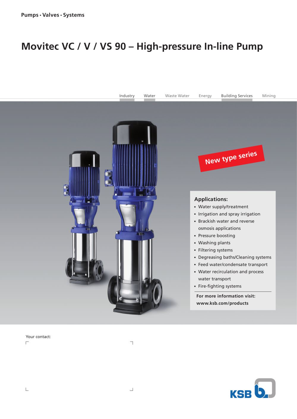 Movitec VC / V / VS 90 � High-pressure In-line Pump - KSB