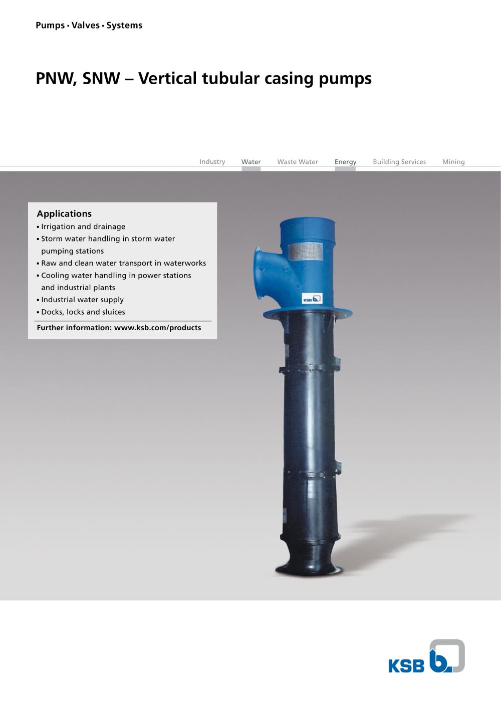 PNW, SNW - Vertical tubular casing pumps - KSB