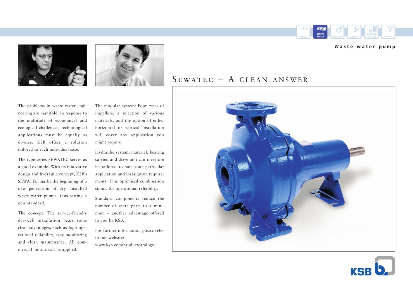 Sewatec double-sided product leaflet - KSB