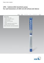 Submersible borehole pump for well diameters of 200 mm and above