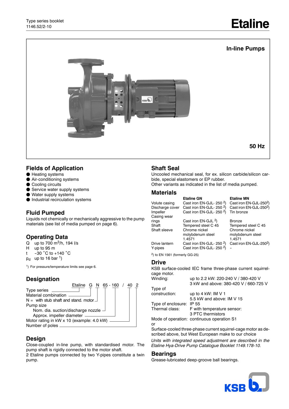 Type Series Booklet Etaline - Industry - KSB