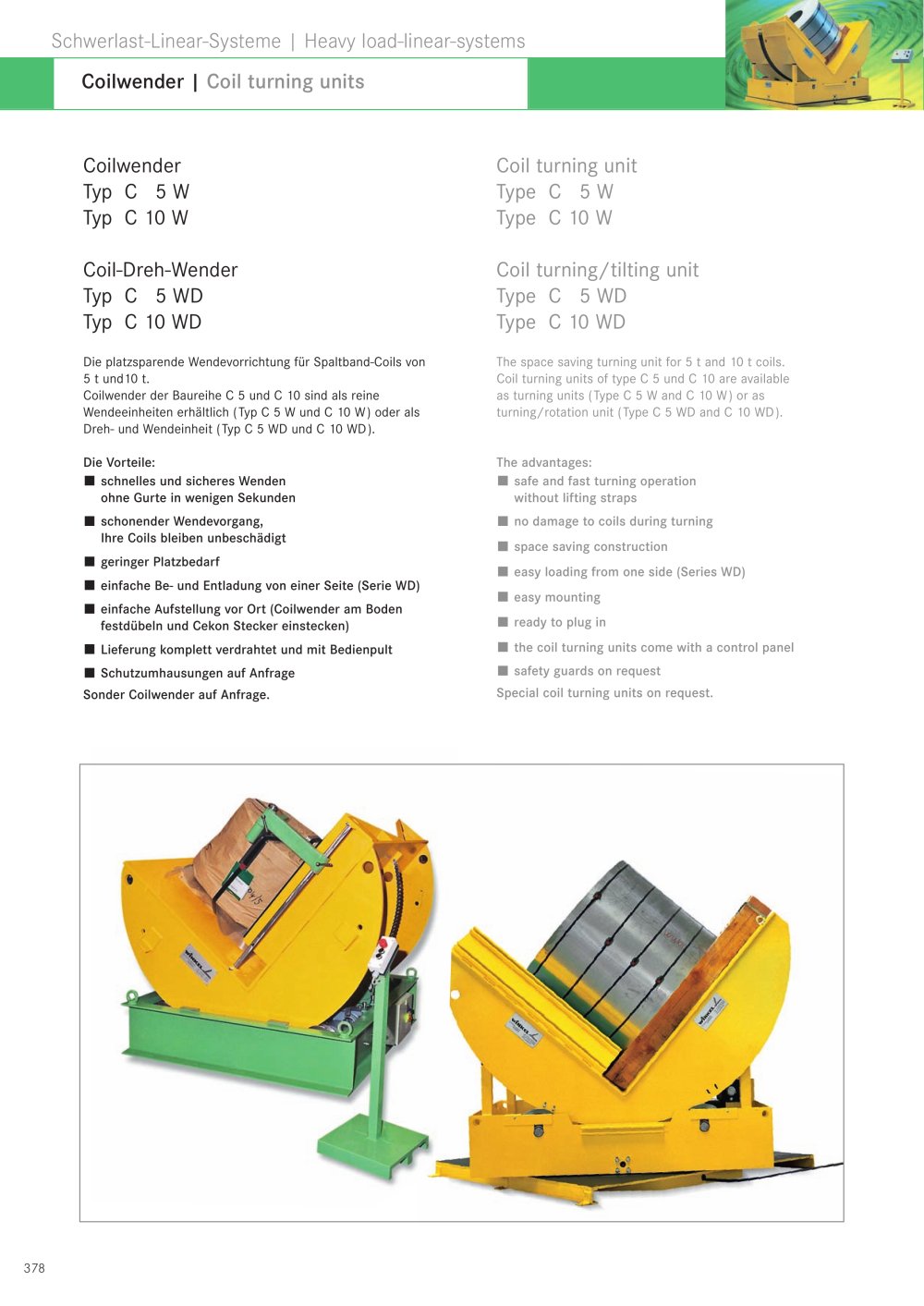 Rollover device on conveyor - WINKEL