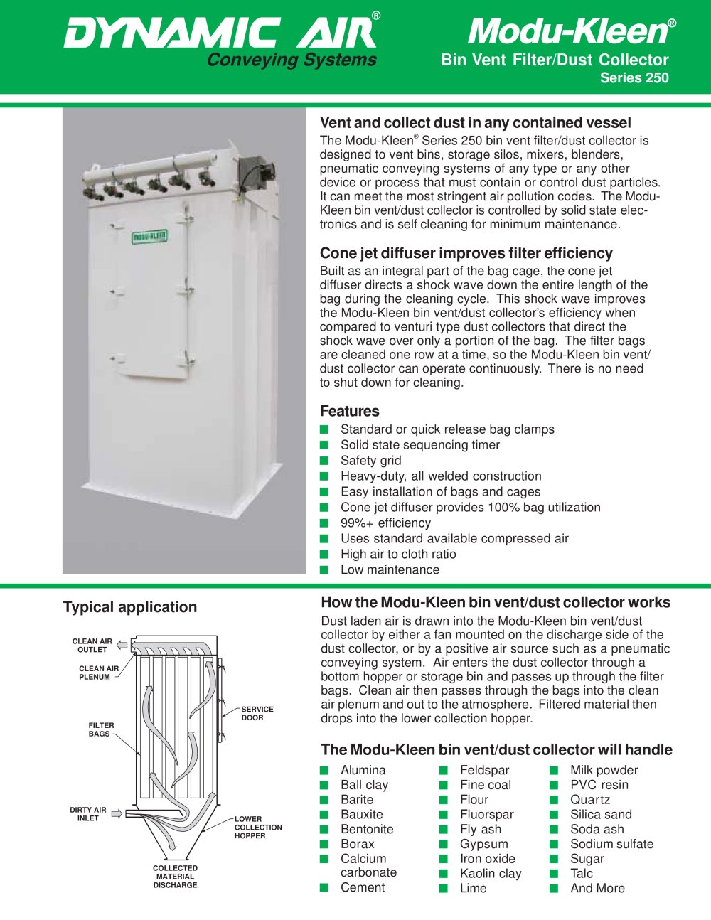Modu-Kleen� Bin Vent/Dust Collector - Dynamic Air