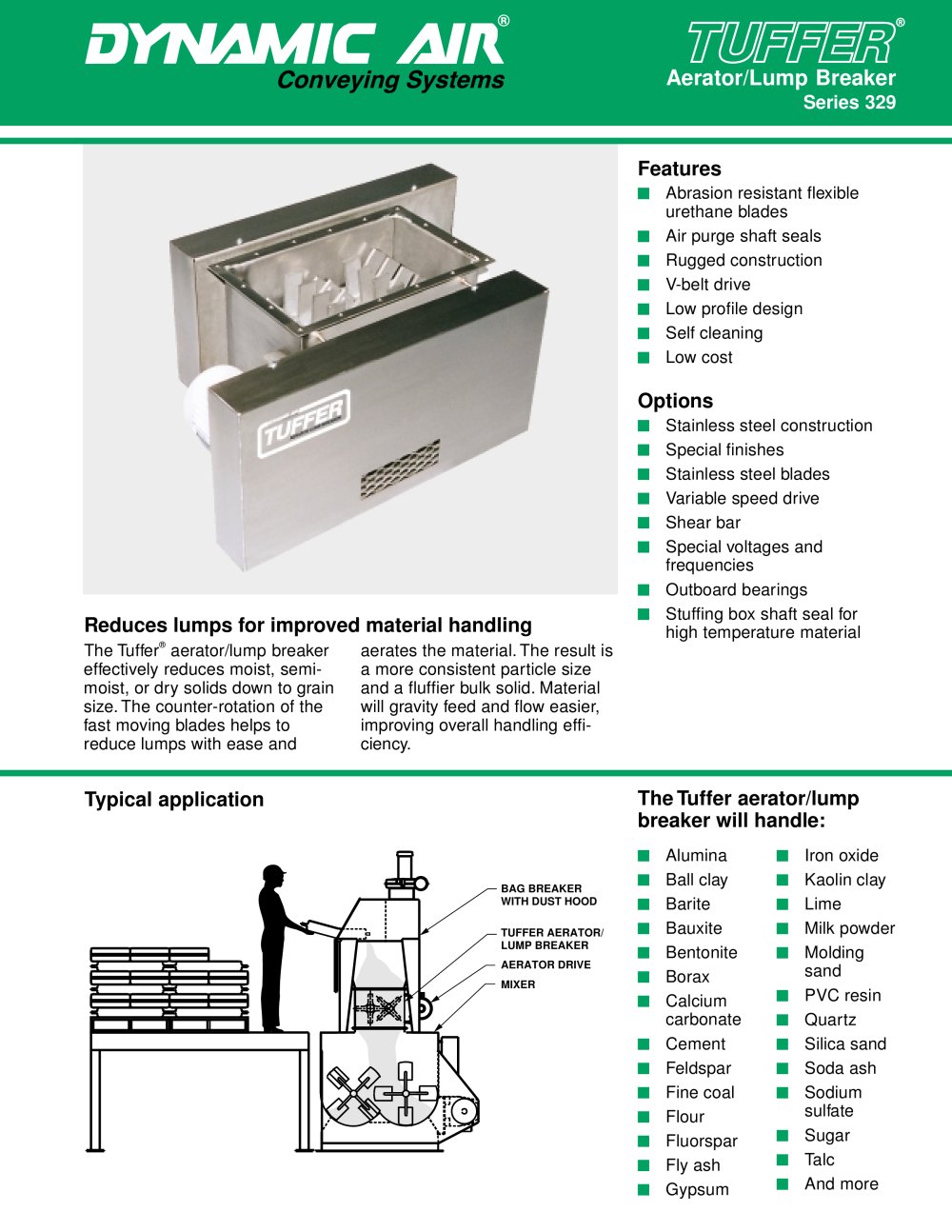 Tuffer� Aerator/Lump Breaker  Series 329 - Dynamic Air