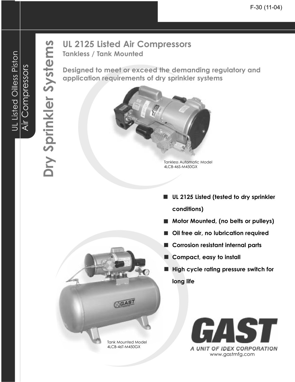 UL 2125 Listed Air Compressors - GAST