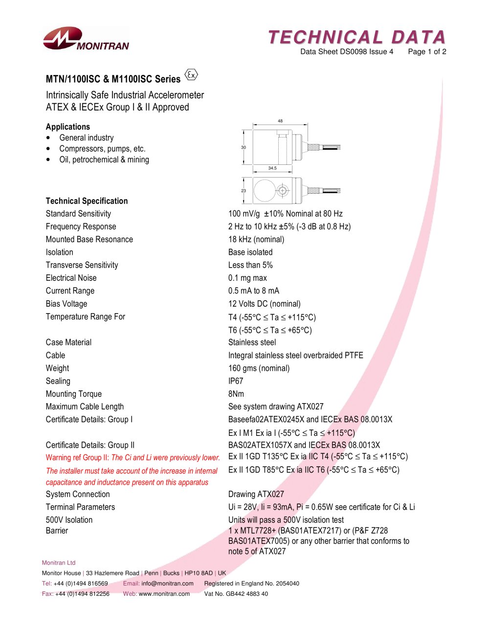 accelerometers MTN/1100ISC - Monitran