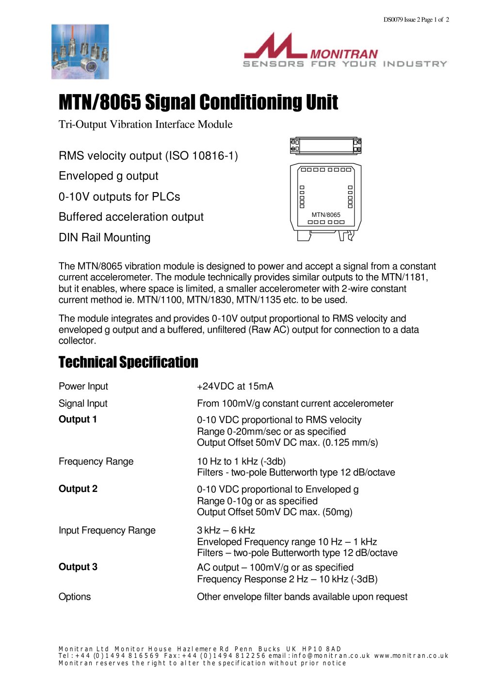 vibration module MTN/8065 - Monitran