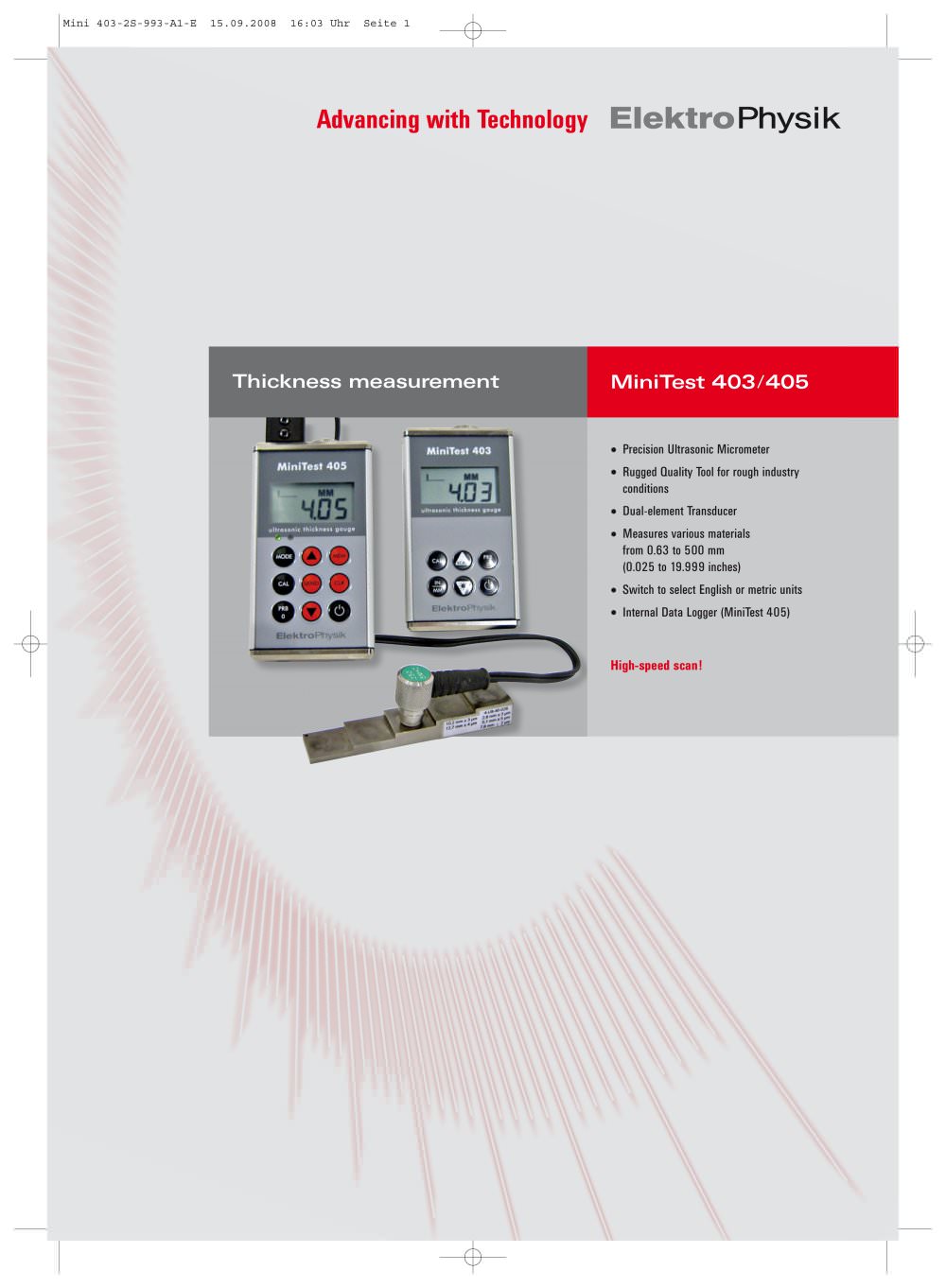 Thickness measurement MiniTest 403/405 - ElektroPhysik Dr. Steingroever GmbH & Co. KG