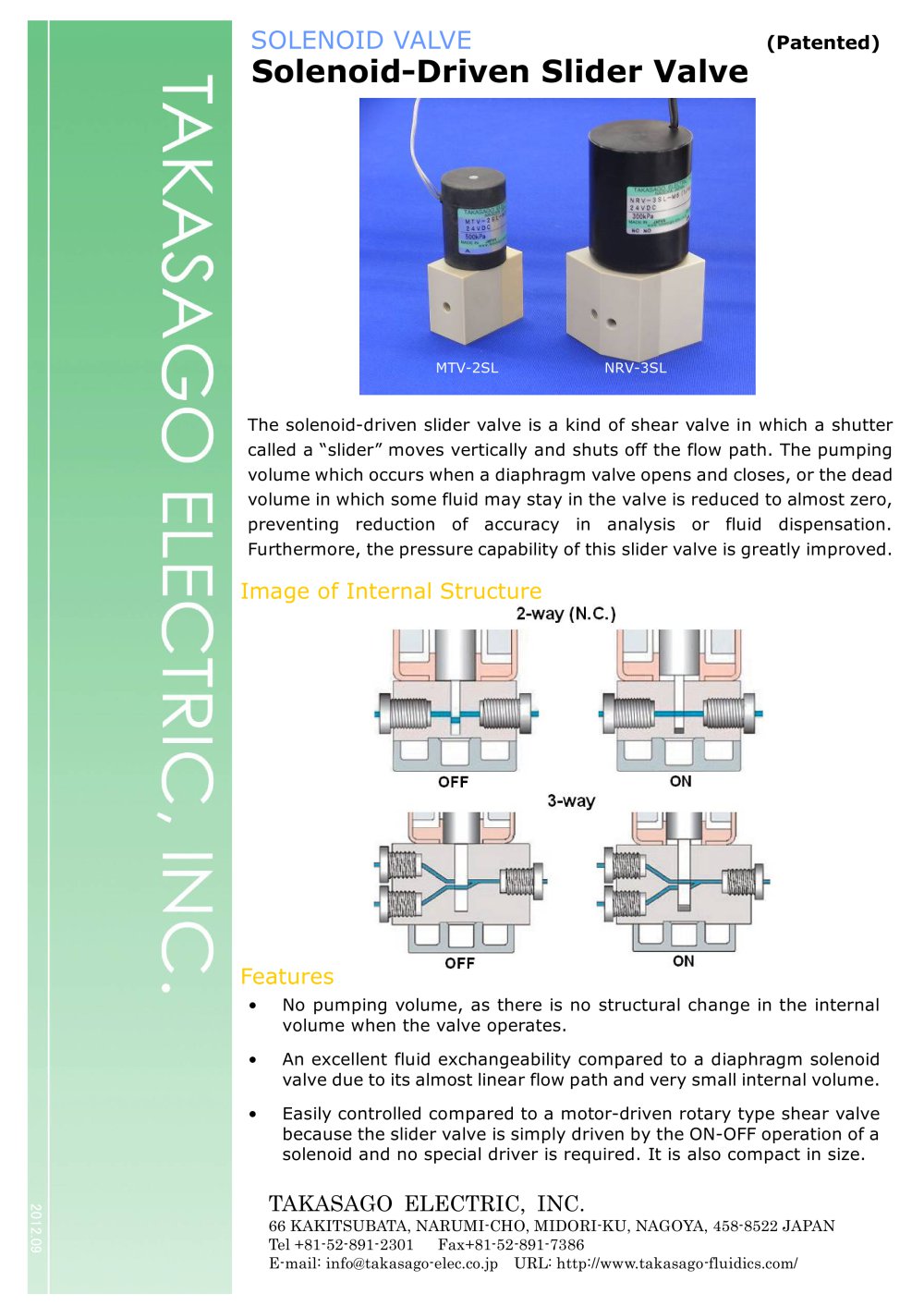 Solenoid-driven Slider Valve - TAKASAGO ELECTRIC