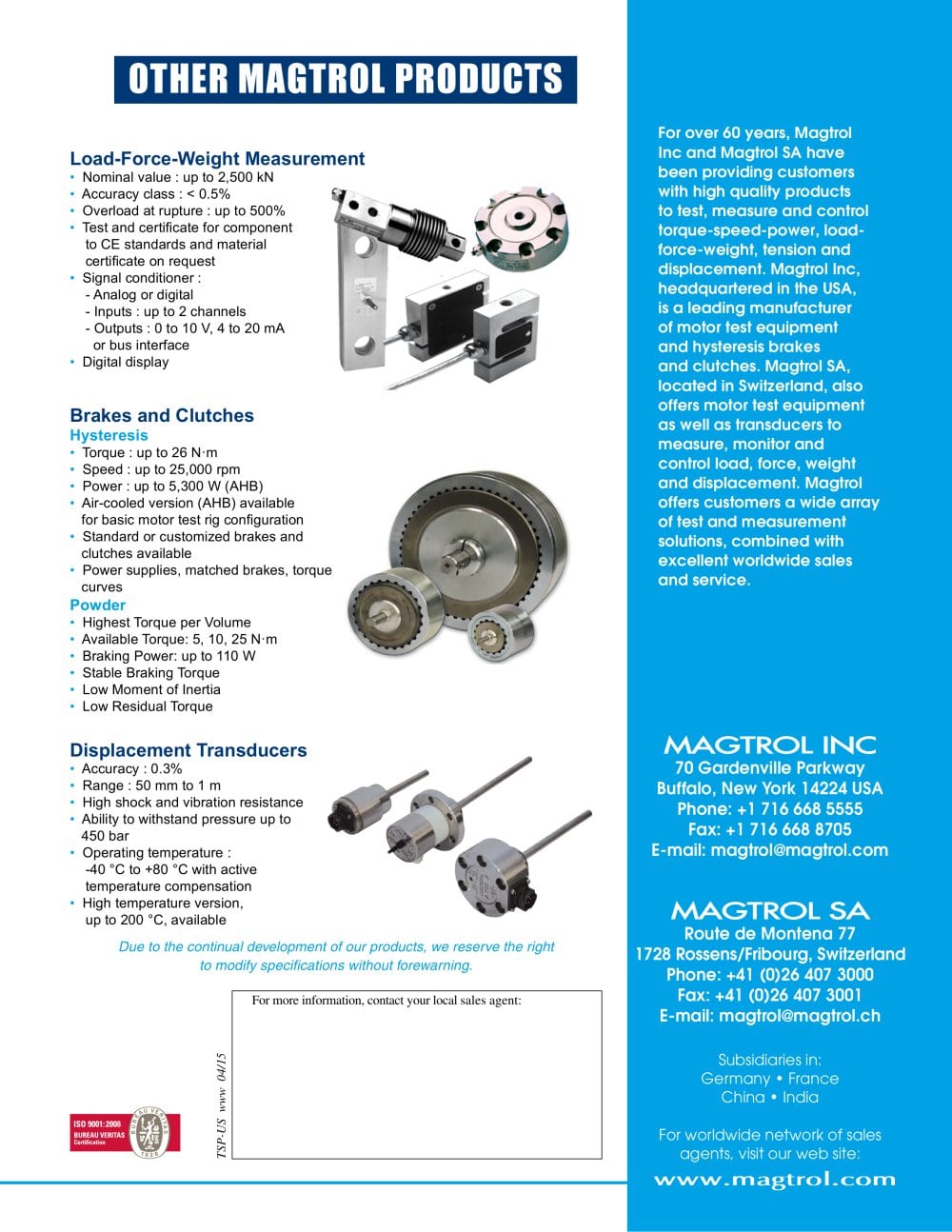 MAGTROL - 3856, 3234, 2169, 133579, 4957, 164116, 41656, 68671, 42841